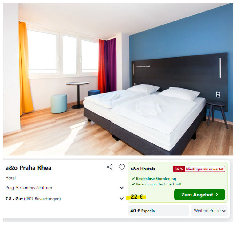 捷克布拉格3星级酒店双人间住宿每晚11欧/人