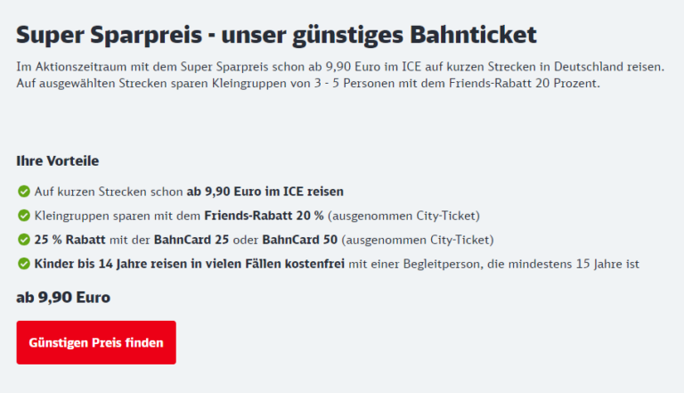 德铁特价火车票低至9,9欧，数量有限只有1百万张