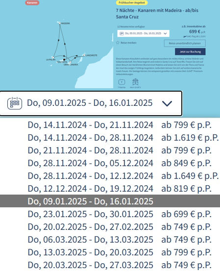 【早鸟价】豪华加那利群岛线8天699欧，特内里费岛上下船