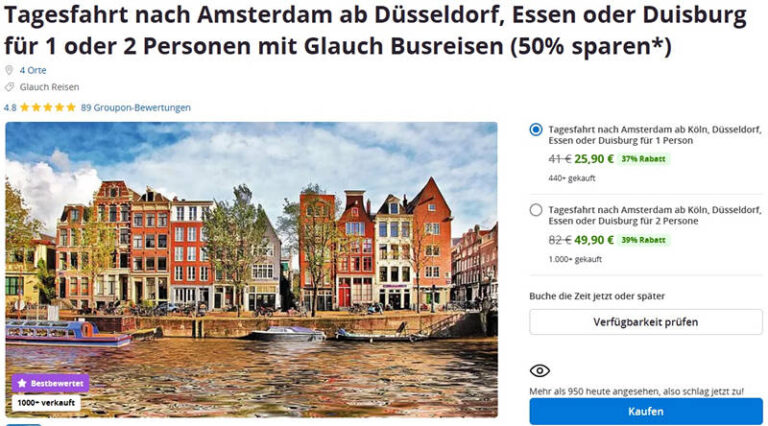 德国往返荷兰阿姆斯特丹大巴低至25.9欧，杜塞科隆杜堡埃森出发