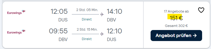 德国往返克罗地亚杜布罗夫尼克君临城特惠机票低至151欧